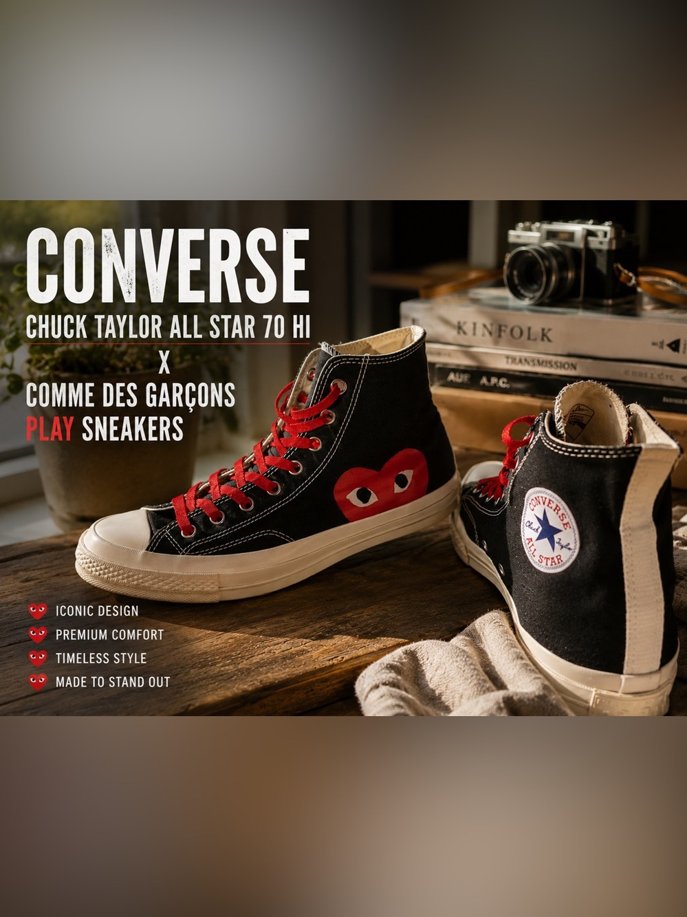 Converse Chuck Taylor All Star 70 Hi Play Sneakers Rare Collab